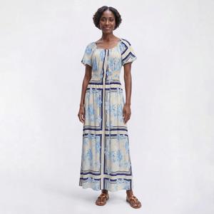 Womens Luxology Flutter Sleeve Geometric Floral Maxi Dress